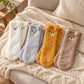 Bear Fuzzy Crew Socks 4-Pair Set US 5-10.5