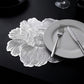 4-Pack Floral Round PVC Placemats Metallic Textured Heat Resistant Table Mats