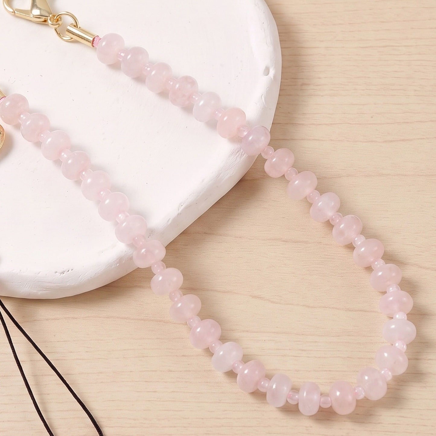Beaded Phone Wrist Strap with Heart Charm
