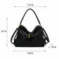 Slouchy Shoulder Hobo Bag with Adjustable Strap Buckle Detail and Inner Zip Pocket