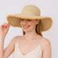 Wide Brim Straw Floppy Hat with Frayed Edges Lightweight Sun Protection for Beach Vacation Outdoor Travel Style