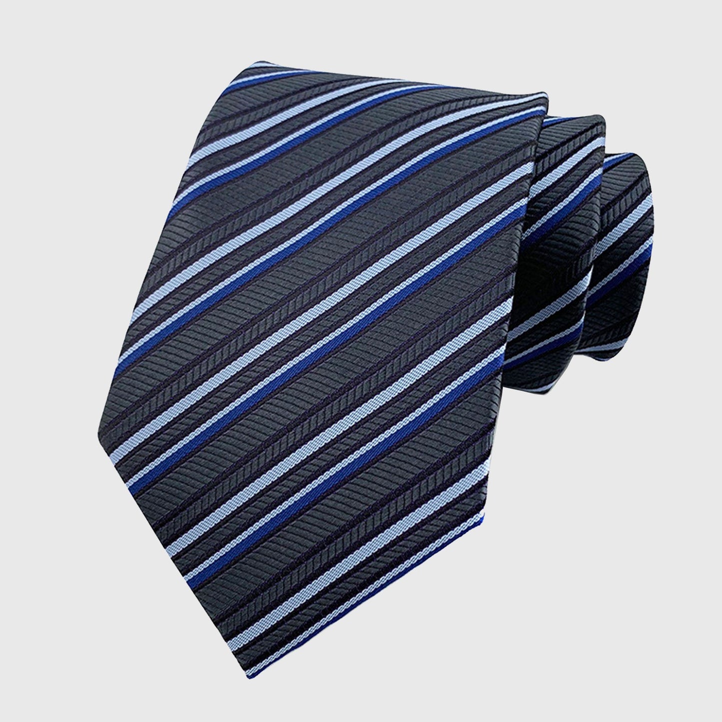 Men's Polyester Filament Tie with Multi-Tone Stripes - Formal Necktie for Business, Weddings & Daily Wear