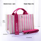 Striped Canvas & Nylon Tote Bag - Multi - functional Shoulder Bag
