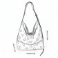 Polka Dot Hobo Shoulder Bag with Adjustable Strap and Front Pocket