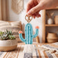Cactus Macrame Keychain with Tassel Bag Charm