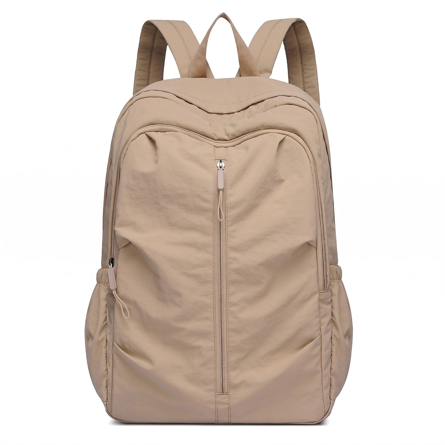 Lightweight Travel Backpack with Large Front Zip Compartment Side Pockets and Padded Shoulder Straps