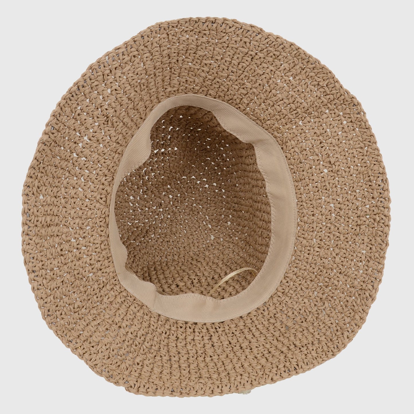 Straw Bucket Hat with Cherry Embellishments
