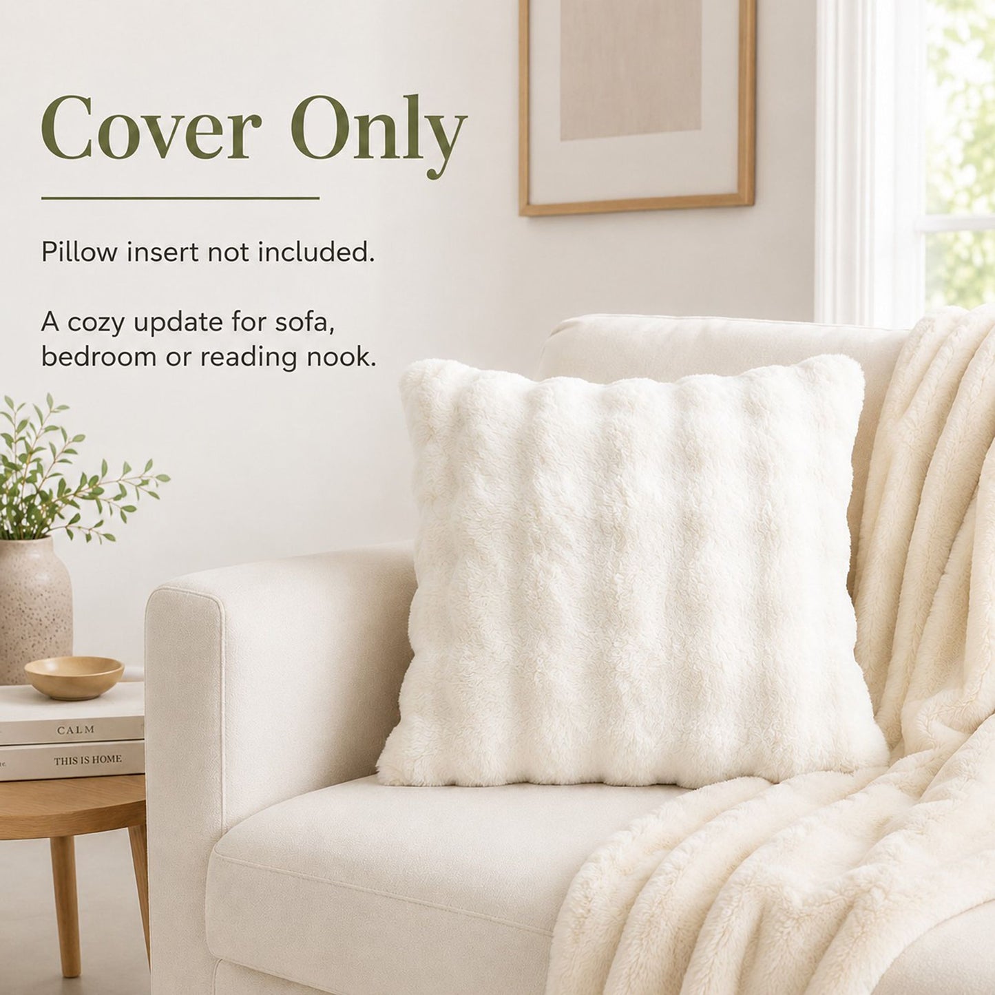 Plush Shaggy Decorative Throw Pillow Cover Soft Accent Cushion Cover for Sofa Bed