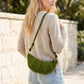 Soft Faux Suede Crossbody Shoulder Bag Adjustable Strap Compact Everyday Crescent Purse