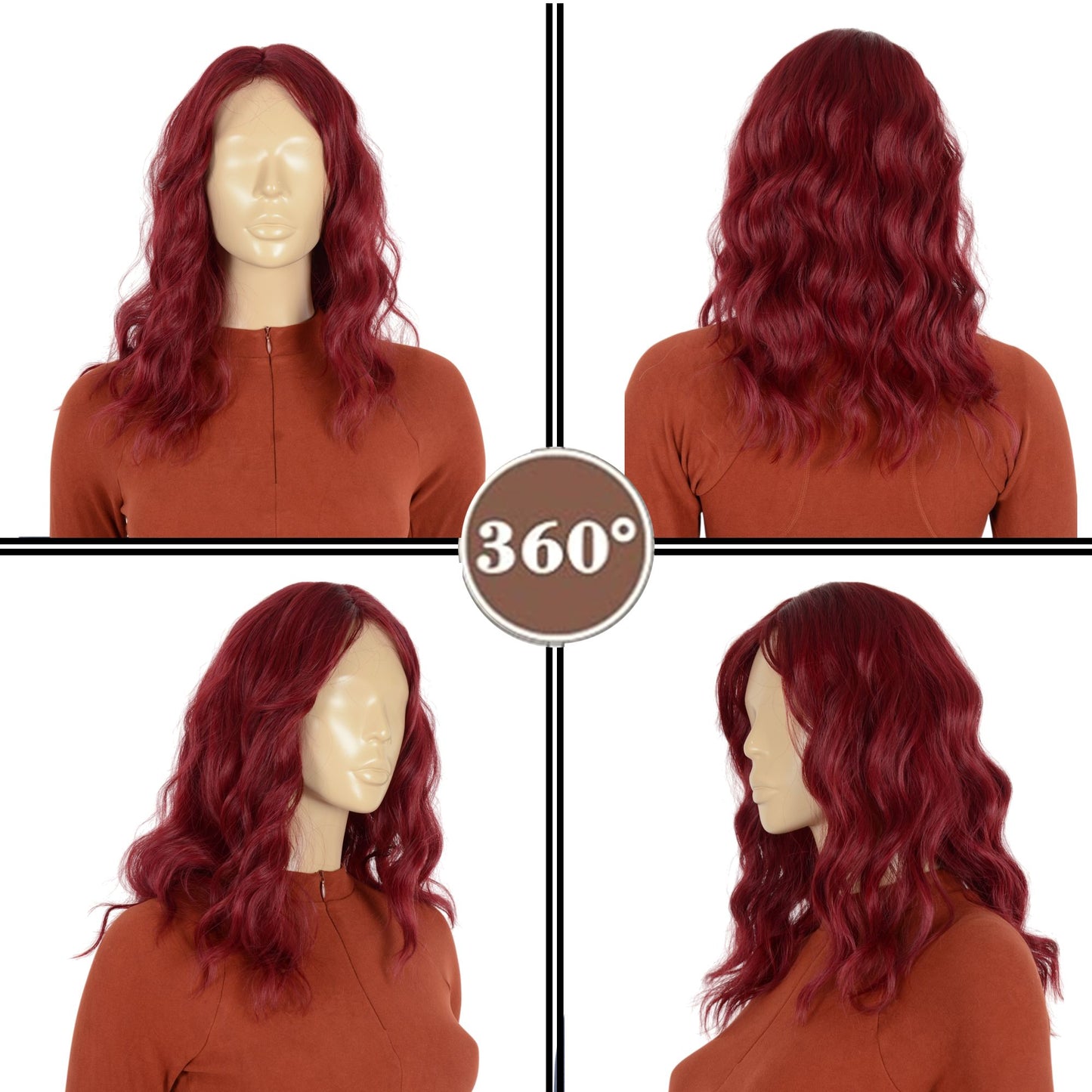 Synthetic Wavy Bob Wig with Curtain Bangs Short Curly Hair for Daily Wear