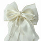 Oversized Satin Bow Hair Clip with Long Ribbon Tails and Glossy Finish