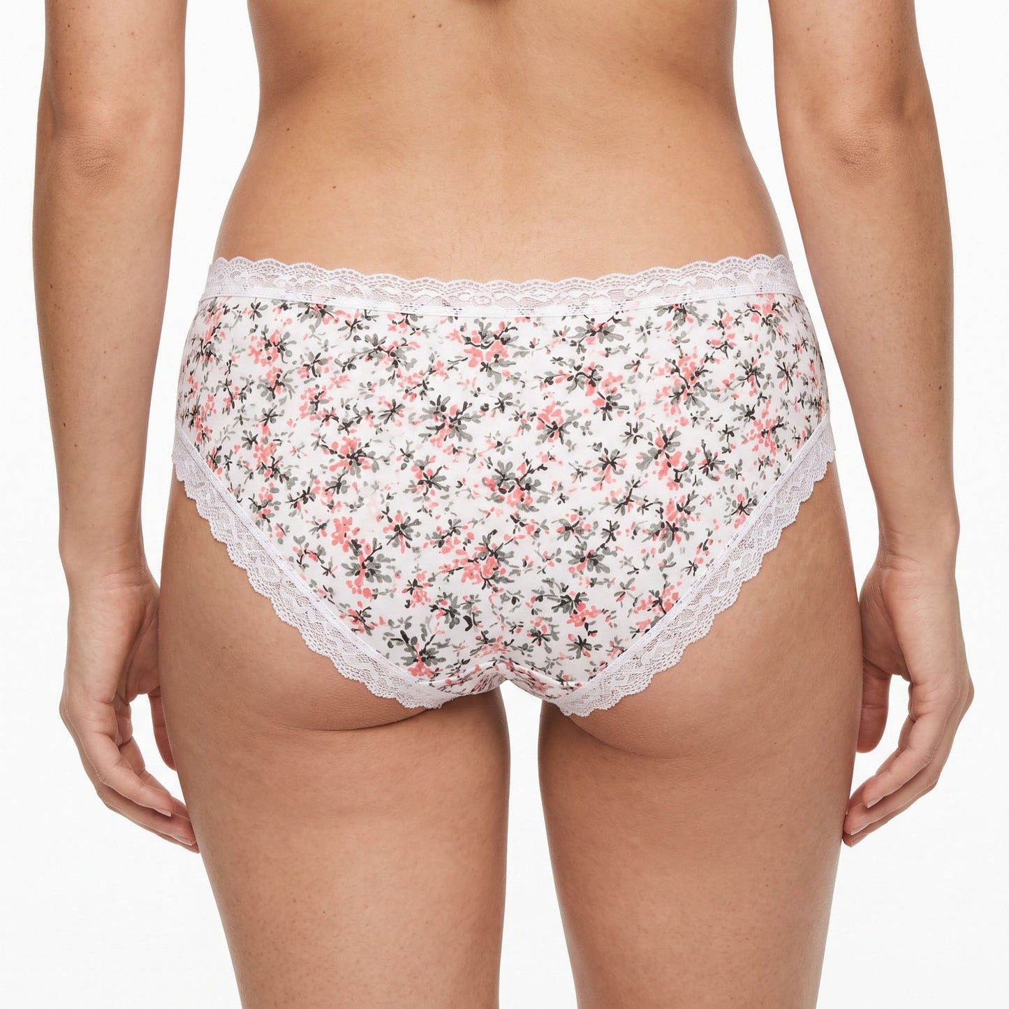 2 Pack Floral Print Bikini Underwear with Lace Trim