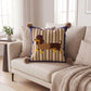 Dachshund Dog Print Decorative Throw Pillow Cover with Pom Pom Corners and Hidden Zipper