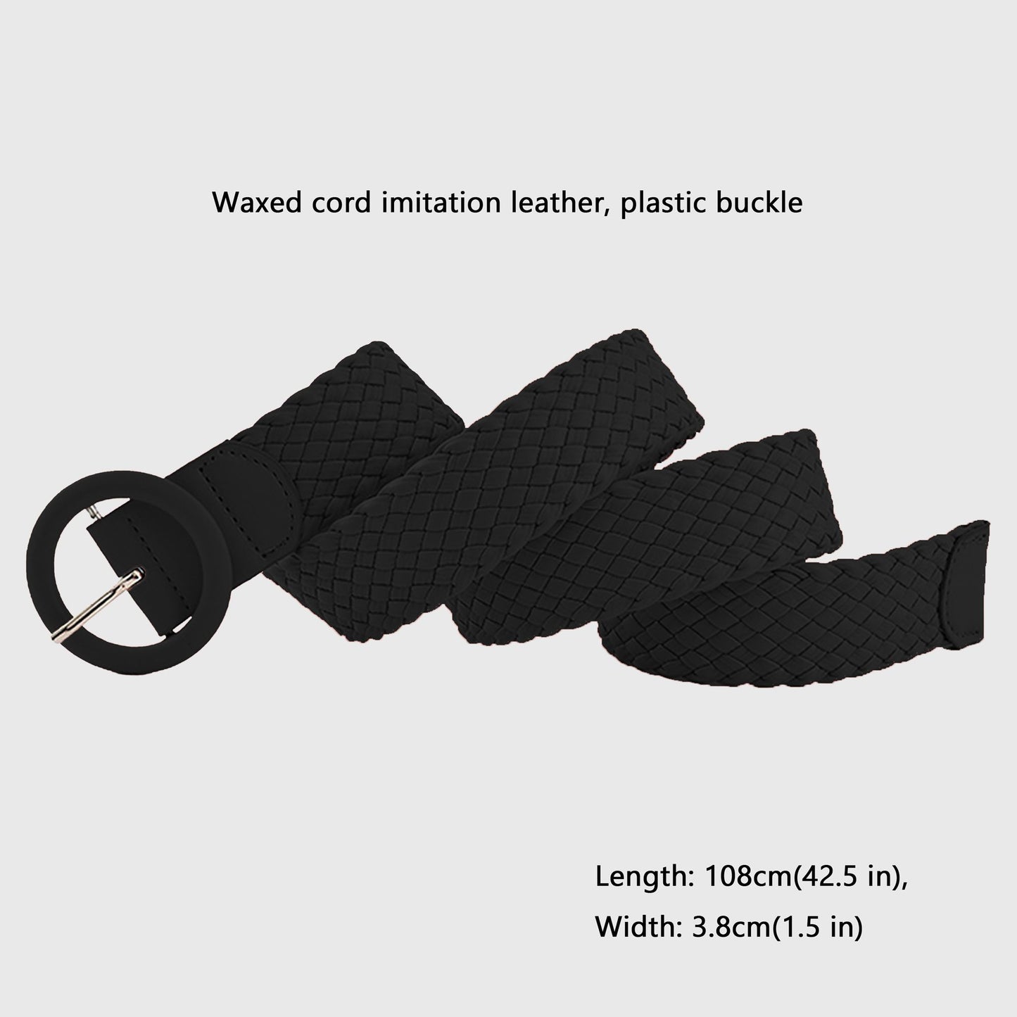 Sleek Woven Women's Belt with Plastic Buckle