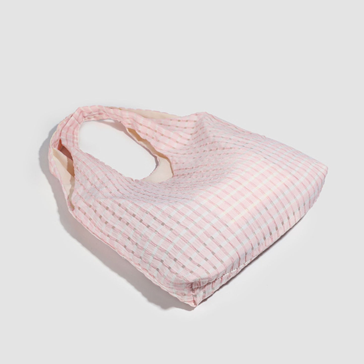 Plaid Hobo Tote Bag with Soft Slouchy Shape and Shoulder Handle
