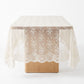 Off White Floral Lace Square Tablecloth with Scalloped Edges 55.1x55.1in