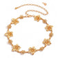 Multi Floral Metal Waist Chain Adjustable Botanical Statement Waist Jewelry 43.3in