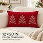Christmas Tree Embroidered Plush Lumbar Throw Pillow Cover 12 x 20 Inch 1 Pack
