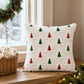 2 Pack Christmas Tree Pom Pom Decorative Throw Pillow Covers