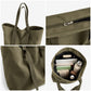Large Canvas Tote Bag with Zip Closure Shoulder Straps for Work and Travel