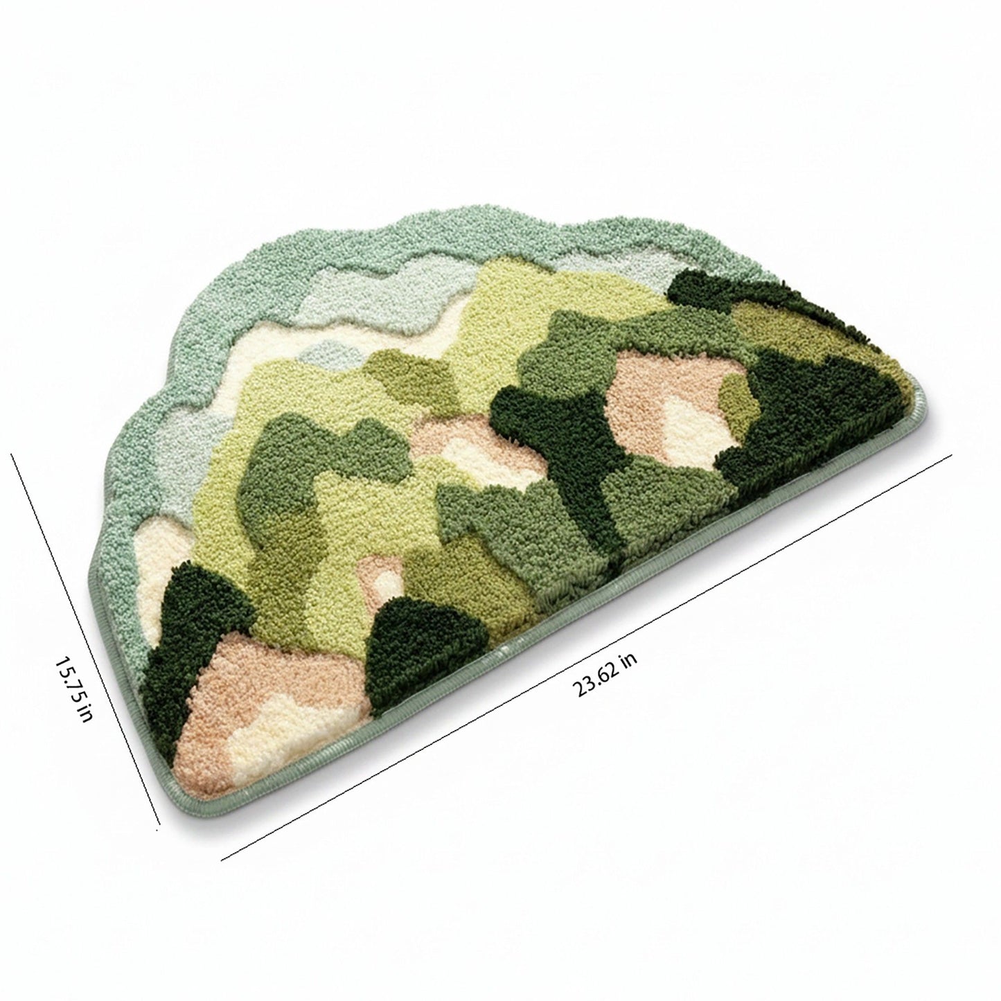 Tufted Floor Mat with Abstract Nature Pattern Non Slip Backing Soft Plush Decorative Indoor Entryway Bathroom Rug