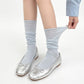4-Pair Ruffled Lettuce Cuff Knee High Socks Set, Ribbed Knit Long Hosiery