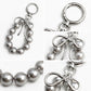 Beaded Bow Keychain with Round Bead Loop and Metal Clip Bag Charm