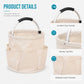 Collapsible Utility Basket with Aluminum Handle and Exterior Pockets