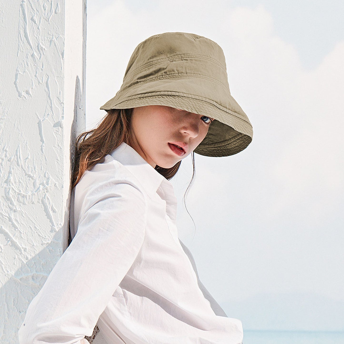 Women's Foldable Wide - Brim Bucket Sun Hat
