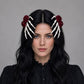 Halloween Skeleton Hand Rose Hair Clips 2pc