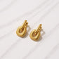 Women's Modern Polished Linked Hoop Earrings with Geometric Chain-Inspired Design and Smooth High-Shine Finish