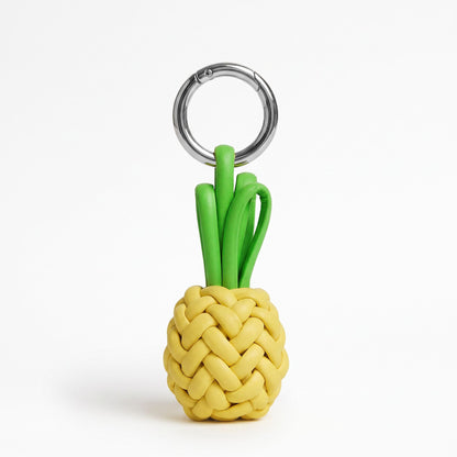 Pineapple Bag Charm with Braided Detail and Key Ring