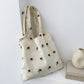 Ditsy Floral Embroidered Shoulder Tote Bag Soft Lightweight Slouchy Everyday Carryall85