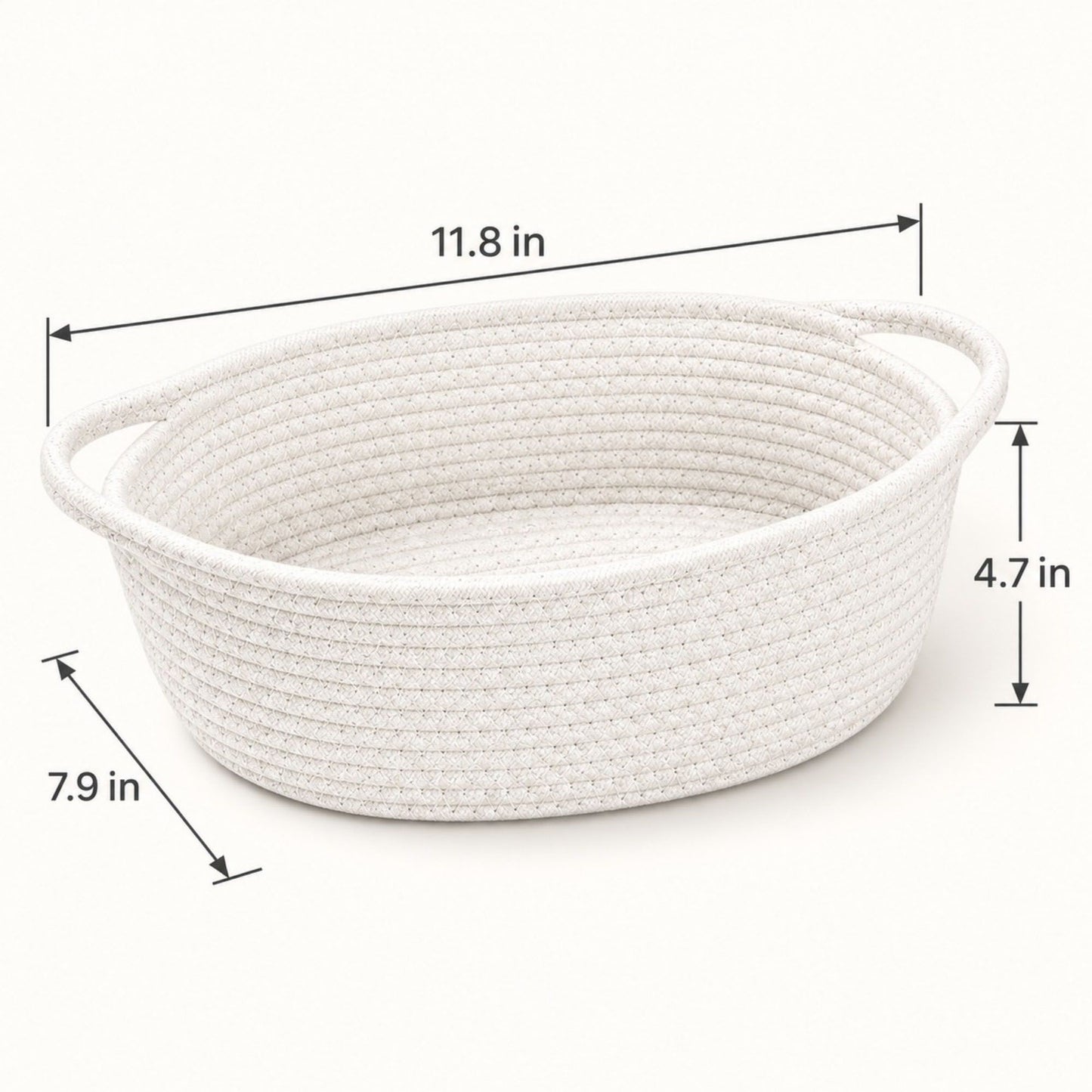 Round Woven Cotton Cord Storage Basket Set of 2