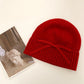 Soft Knit Cuffed Beanie Hat with Ribbed Foldover Hem and Delicate Bow Detail
