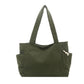 Corduroy Tote Bag Large Capacity Shoulder Bag with Side Pockets and Zipper Closure