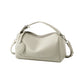 Pebbled Leather Satchel Bag with Top Handle Adjustable Crossbody Strap and Zipper Closure