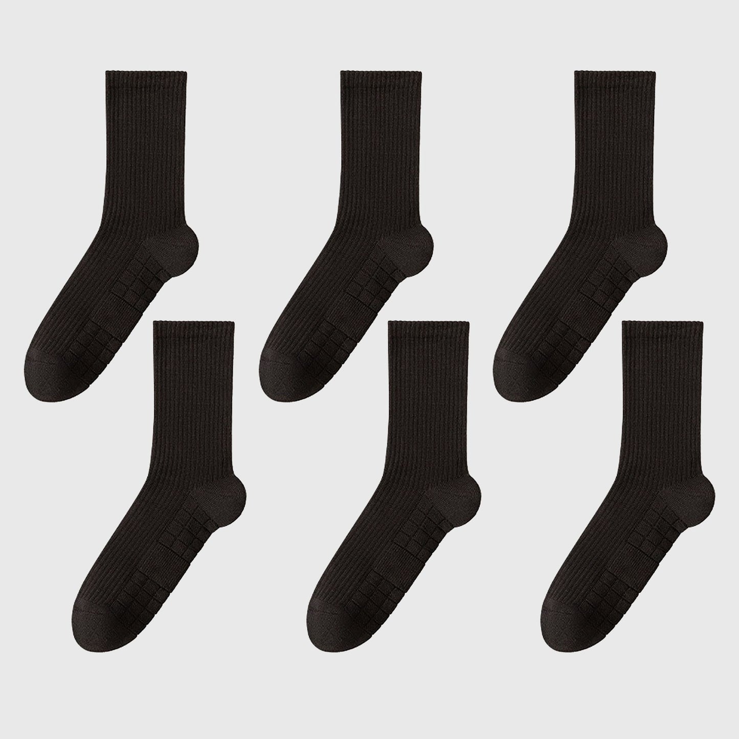 6pk Men's Crew Socks with Non - Slip Sole