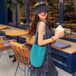Shimmery Woven Bucket Shoulder Bag Blue Small Crossbody Purse with Braided Strap for Daily Essentials