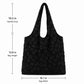 Floral Embroidered Shoulder Tote Bag Lightweight Foldable Everyday Bag for Women