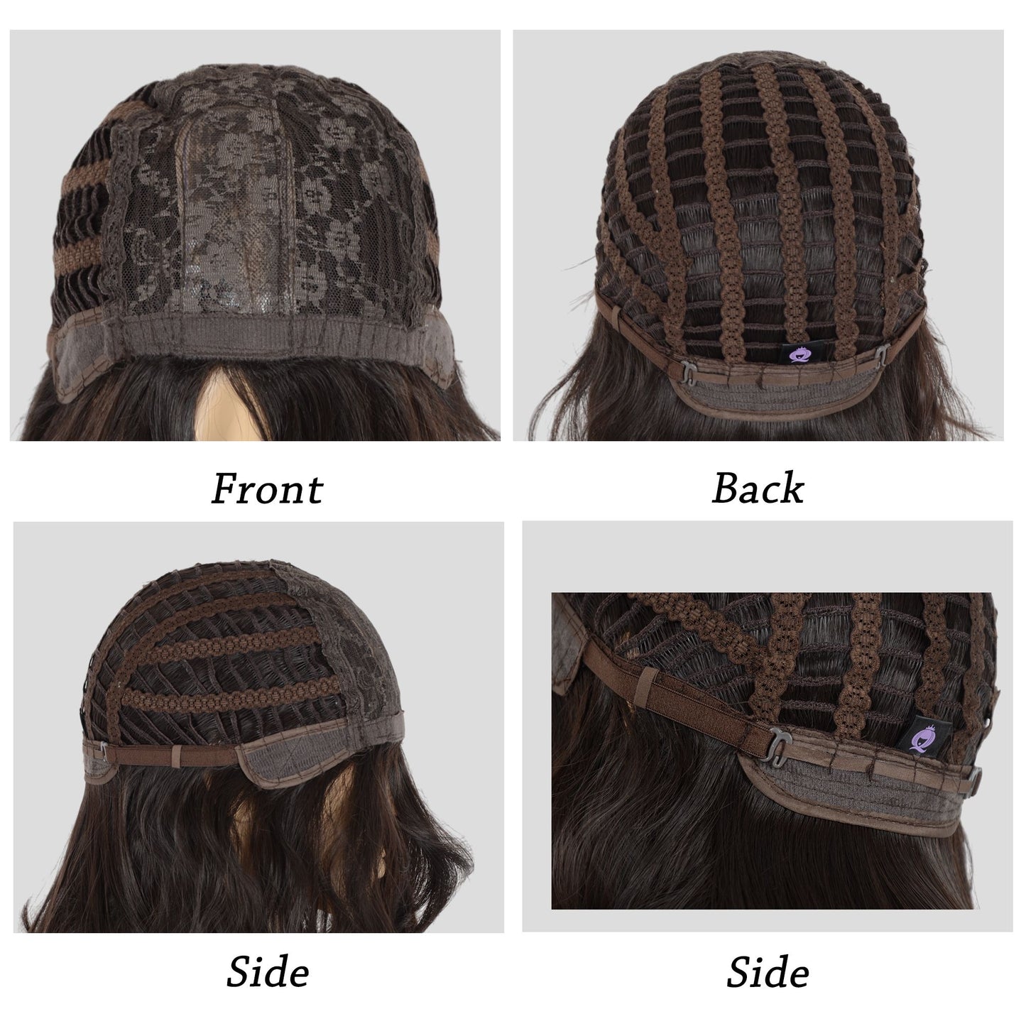 Natural Wavy Bob Wig with Curtain Bangs Synthetic Short Curly Bob