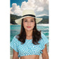 Wide Brim Straw Fedora Sun Hat with Black Band Lightweight Packable Summer Panama Hat for UV Protection