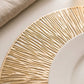 4-Pack Metallic Round PVC Placemats Heat Resistant Textured Table Mats