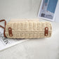 Woven Straw Crossbody Bag with Top Handle Adjustable Strap Crochet Handbag