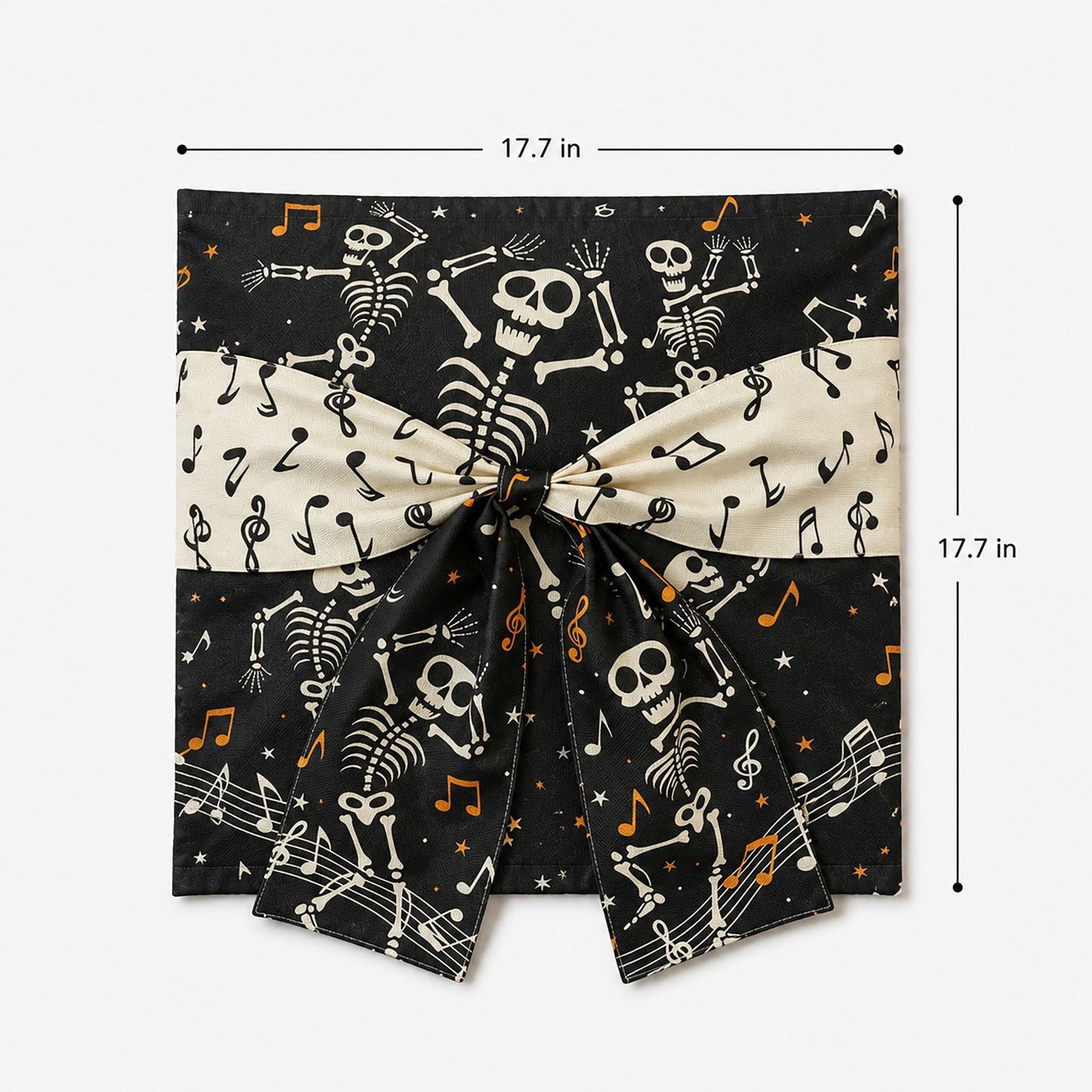 Halloween Throw Pillow Cover with Decorative Bow 18 x 18 Inch