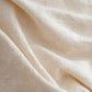 4-Piece Cotton Linen Jacquard Bedding Set with Duvet Cover Flat Sheet and Pillowcases Lace Trim Detail