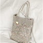 Hand-Crocheted Sequin Crossbody Bag Small Square Shoulder Bag for Phone and Essentials