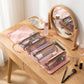 Hanging Travel Toiletry Bag with Clear Zipper Compartments and Roll-Up Organizer Design