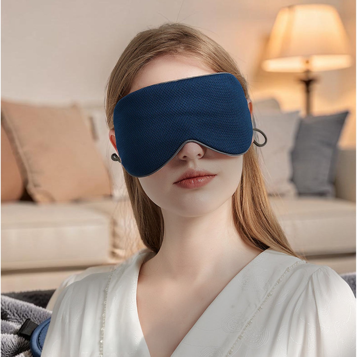 Dual-Sided Cooling and Warm Sleep Eye Mask with Adjustable Strap Lightweight Light Blocking Design