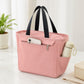 Insulated Tote Lunch Bag with Zipper Pockets and Long Handles